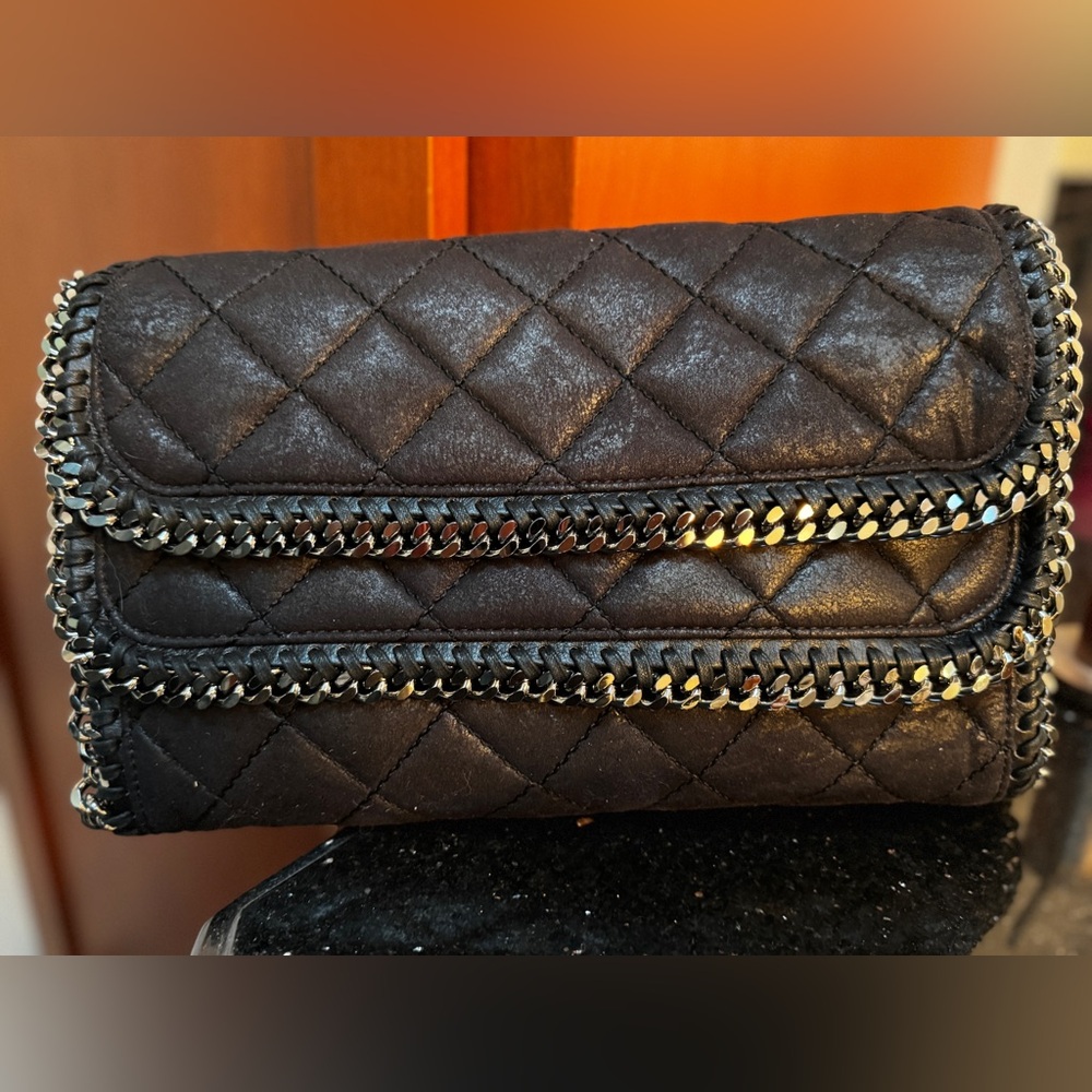 Stella McCartney Black Quilted Clutch
